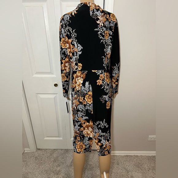 Clover And Sloane Womens Long Sleeve Floral Sheath Dress NWT - Picture 6 of 12